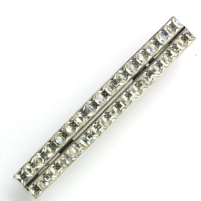 Art Deco pin with 2 rows of diamanté