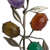 Close-up view of glass scarabs