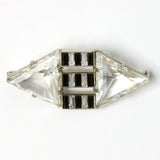 Crystal & onyx brooch in horizontal position