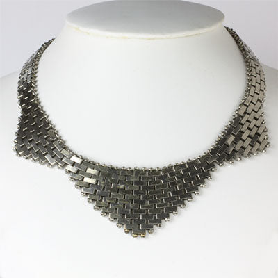 Jakob Bengel necklace in chrome brickwork pattern