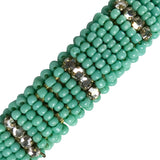 Turquoise Bead Bracelet with Diamantés