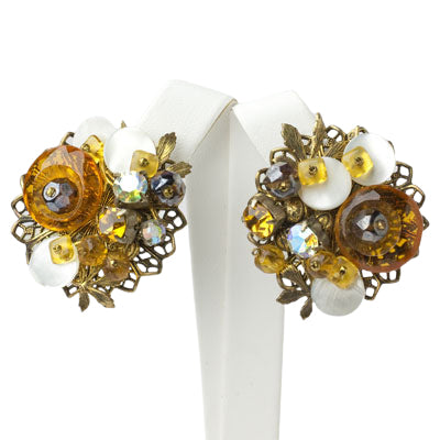 Citrine and topaz earrings by Alice Caviness