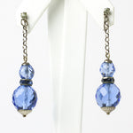 Sapphire blue drop earrings with rondelles