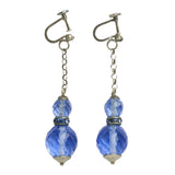Blue bead Art Deco earrings
