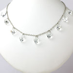 1920s necklace with 9 crystal briolettes